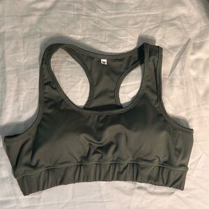 Army green sports bra. Never been worn